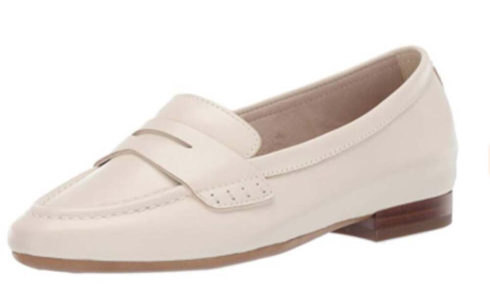 AEROSOLES 'Map Out' Women's 7.5M Bone Beige Penny Loafer Comfort Flat Neutral
